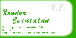 nandor csintalan business card